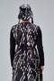 Women's Long Zebra Patterned Zippered Beach Fully Covered Hijab Swimsuit Set of 3 - 4