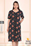 Women's Large Size Cotton Modal Fabric Zippered Patterned Summer Dress 7624