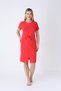 Women's Cotton Lycra Zipper Dress / Red 7265