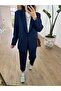 Lined trousers jacket set - gray - 3