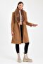 Women's Coffee Collar Furry Stamp Coat