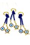 Purple Turtle Stone Eye Metal Keychain, Metal Evil Eye Beaded Keychain - 7