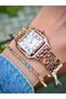 Women's Wristwatch Steel Cord Waterproof Bracelet Original Product Square Model with Gift - 4