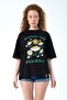 Eazy Black Escape Unisex Extra Oversize Printed Short Sleeve T-shirt - 2