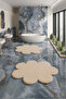 Bathroom Mat Round Daisy Shaped Double Toilet Set 80X80 - 60X60, Soft Soft Key