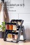 Set of 12 Spice Jars with 30 Labels as Gifts – 360 °   Rotary Stand, Wall Hanging Bracket