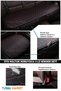 Car Seat Protector Triple Cushion Set with Pocket / Luxury Black Leather & Red Embroidery / All Vehicles - 4