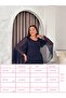 Women's Plus Size Crew Neck Drape Chiffon Detail Brooch Midi Stretchy Evening Dress 24860 - 4