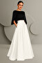White Pocketed High Waist Pleated Satin Skirt