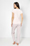 Women's Cotton Lycra Fabric Maternity and Pregnancy Short-Sleeved Pajama Set with Nursing Features 16119 - 6