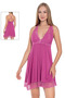 Women's Viscose Fabric Adjustable Rope Strap Lace Detailed Nightgown 18244 - 2