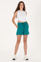 Women's Dark Green Knitted Shorts 50285884 -Vr101