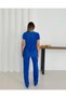 Women's Pleated Casual Blouse and Pocket Trousers Set - 5