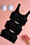 Light Trace |   Camisole 3-Piece Padded Cotton Black Color Strap Women's Bra-Singlet