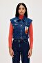 Joanne indigo women's denim vest - 2