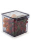 3-Piece Refrigerator Organizer with Lid, In-Cabinet Organizer Storage Container Set 165*178*160 mm - Transparent Black - 3