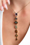 Women's 7 Element Colorful Chakra Necklace / Gold Plated - Y Necklace - Does Not Darken - 3
