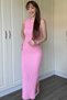 Seersucker Fabric Pink Midi Dress - 2