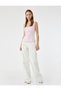 Slim Fit U Neck Sleeveless Blouse with Bow on the Back - 3