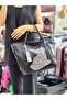Inlaid Stone Figure Model Large Size Women's Hand-And-Shoulder Bag - 3