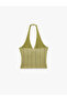 Striped Sleeveless Halter Neckline Blouse - 4