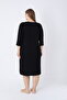 Women's Plus Size Lycra Viscose Fabric Lace Detailed Black Nightdress 13706 - 8