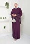 Women's Plus Size Evening Dress Pearl Stone Printed Hijab Evening Dress - 3