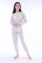 Minimal Flower Detailed Blue Girls' Pajama Set - 4