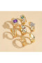 Yner 7 Piece Gold Snake Star Detailed Ring Set - 2