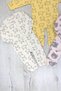 Colorful Patterned Ribbed 3-Piece 100% Cotton Baby Girl Boy Children's Jumpsuit 1-3 Months, 3-6 Months, 6-9 Months - 5
