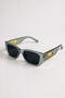 Sezzy Unisex Smoke Square Frame Vintage Uv400 Sunglasses