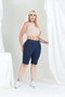 High Waist Women's Lycra Plus Size Denim Shorts - 7