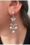 Stoned Silver Color Pearl Dangle Stylish Butterfly Party Engagement Henna Wedding Wedding Evening Dress Earrings - 3