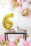 6 Years Retro Chrome Gold Pink White Balloon Set Birthday Balloon with Gold Numbers Stylish Party Ornament