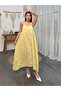 Women's Thin Strap Self Pattern Loose Cut Casual Dress - 3