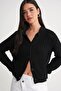 6936 Women's Thessaloniki Buttoned Regular Fit Knitwear Cardigan Black