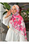 Retro Patterned Cotton Shawl Inspiration Series Powder Fuchsia Ps78 - 4