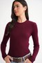 6938 Women's Crew Neck Ribbed Knitwear Body Claret Red - 2
