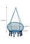 Hammock Chair, Hanging Swing with Macrame and Cushion, Max 330 Lbs, Beige Hanging Cotton Rope Chair - 2