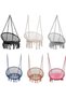 Hammock Chair, Hanging Swing with Macrame and Cushion, Max 330 Lbs, Beige Hanging Cotton Rope Chair - 8