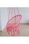 Hammock Chair, Hanging Swing with Macrame and Cushion, Max 330 Lbs, Beige Hanging Cotton Rope Chair - 4