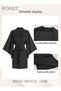 Women Pajamas with V-Neck Design Women Home Wear Set Same Color Outer Robe Lace Element Nightgown - 2