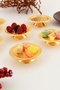 Nora Gold Set of 6 Macaron Holders Turkish Delight Holders Snack Plates Coffee Side Serving Plates Decorative Special Serrated - 3