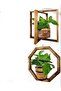 FFD Rustic Wooden Hanging Flower Pot - Wall-Mounted Decorative Vase - 6