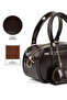 Crinkle Textured Brown Shk207 Faux Leather Charm Detailed Zippered Adjustable Strap Hand, Arm and O - 5