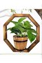 FFD Rustic Wooden Hanging Flower Pot - Wall-Mounted Decorative Vase - 5