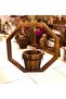 FFD Rustic Wooden Hanging Flower Pot - Wall-Mounted Decorative Vase - 4