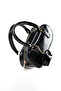 Crinkle Textured Black Shk207 Faux Leather Charm Detailed Zippered Adjustable Strap Hand, Arm and Shoulder Bag - 6