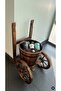 FFD Wooden Flower Pot Rustic Style Wooden Planter with Two Wheels - 4