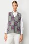 Women's Pıtırcık Floral Patchwork Felt Wool Vest Y.Smoked_A.Purple